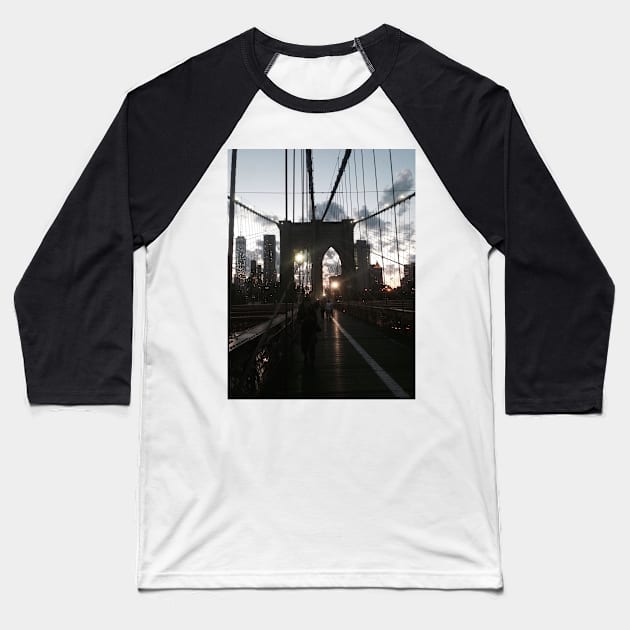 New York City Bridge Baseball T-Shirt by ThatBird